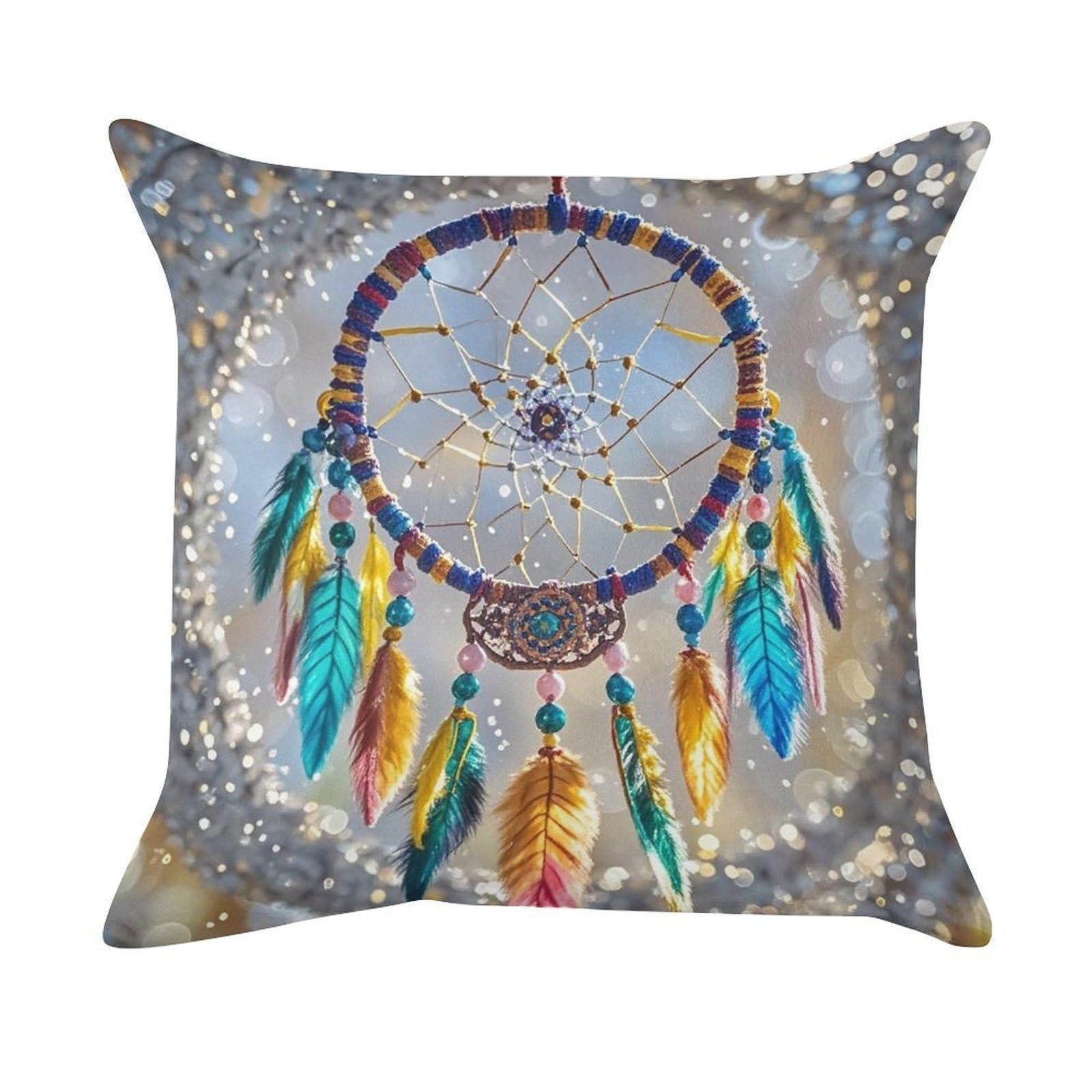 FekiLoot Cherry Dream Catcher Pillow Covers Luxury Velvet Square Pillowcases Throw Pillows Case with Invisible Zipper Decorative Velvet Cushion Covers Ultra Soft Lumbar Pillow Shells