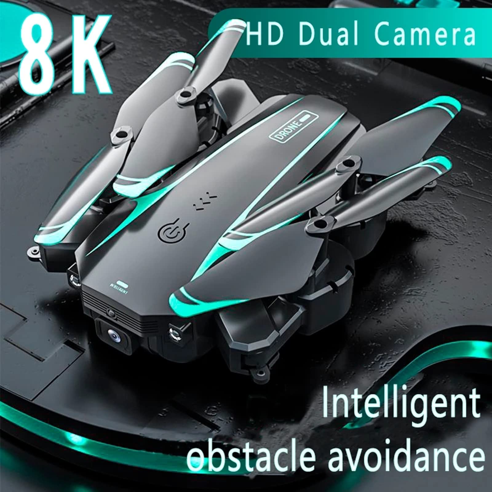 8K Dual Camera FPV Drone With 50X Zoom - 4.3" Screen, Brushless Motors, Obstacle Avoidance - Model S112