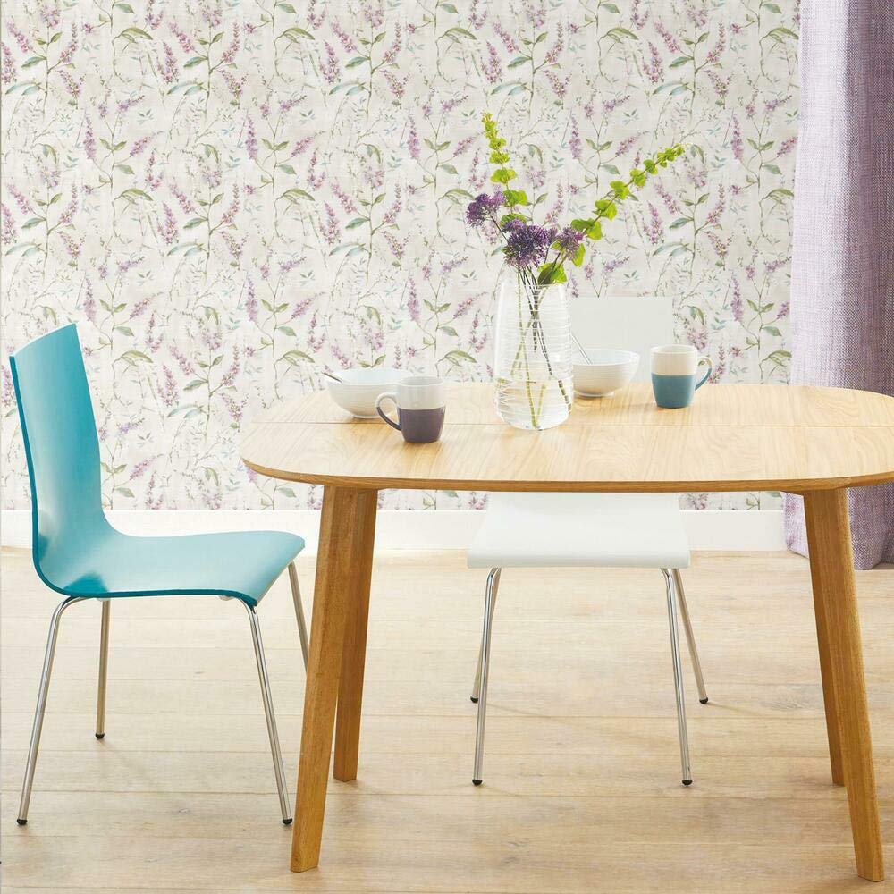 RoomMates Floral Sprig Purple Peel and Stick Wallpaper, Large Sample - Image 2