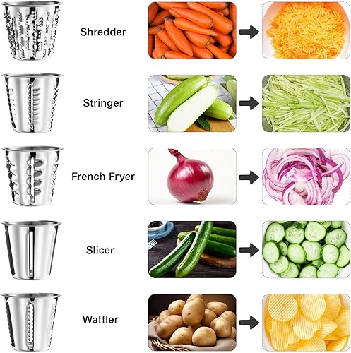 Miniatura 4 de Rallador rotativo de queso con mango  Rebanador de verduras y nueces, molinillo de frutas y nueces de gran capacidad, picador manual de verduras