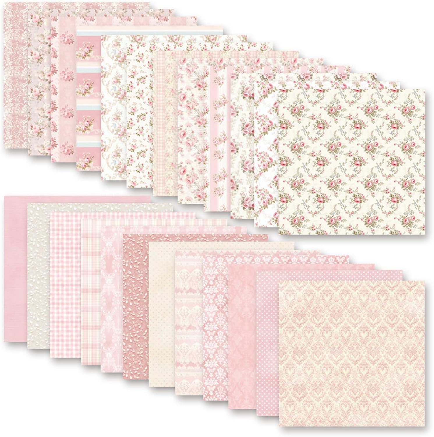 Scrapbook Paper Double Sided Decorative Craft Paper, 6x6 in Vintage Patterned Papers 48 Sheets Floral Background Papers for Scrapbooking Card Making Journaling Decor (B)