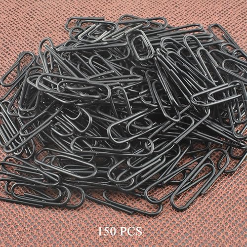 Miniatura 6 de HAHIYO Clips de papel grandes de 1.1 pulgadas (1.102 in) de longitud, clips negros con revestimiento de vinilo para evitar arañazos y desgarros, las