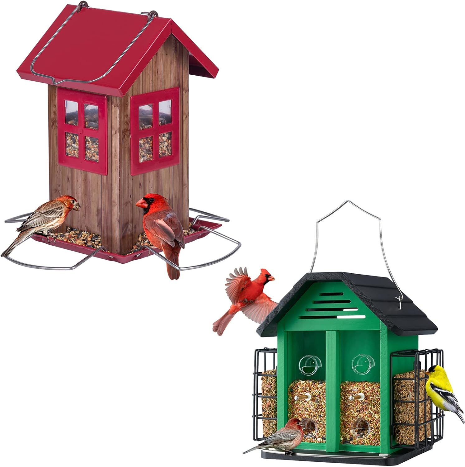 Kingsyard Cute Bird House Feeders for Outside + Hanging