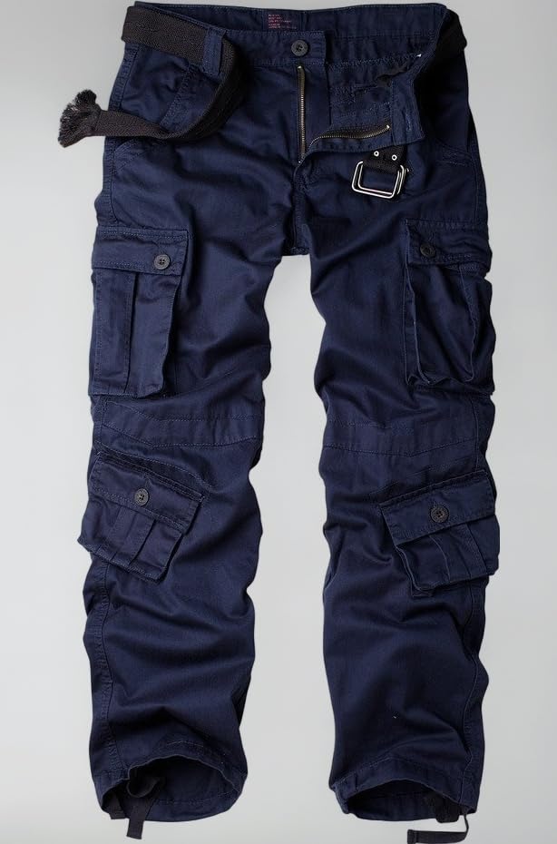 AKARMY Men's Loose Fit Cotton Combat Work Cargo Pants (B01MS4PO70_Multicolor_34)