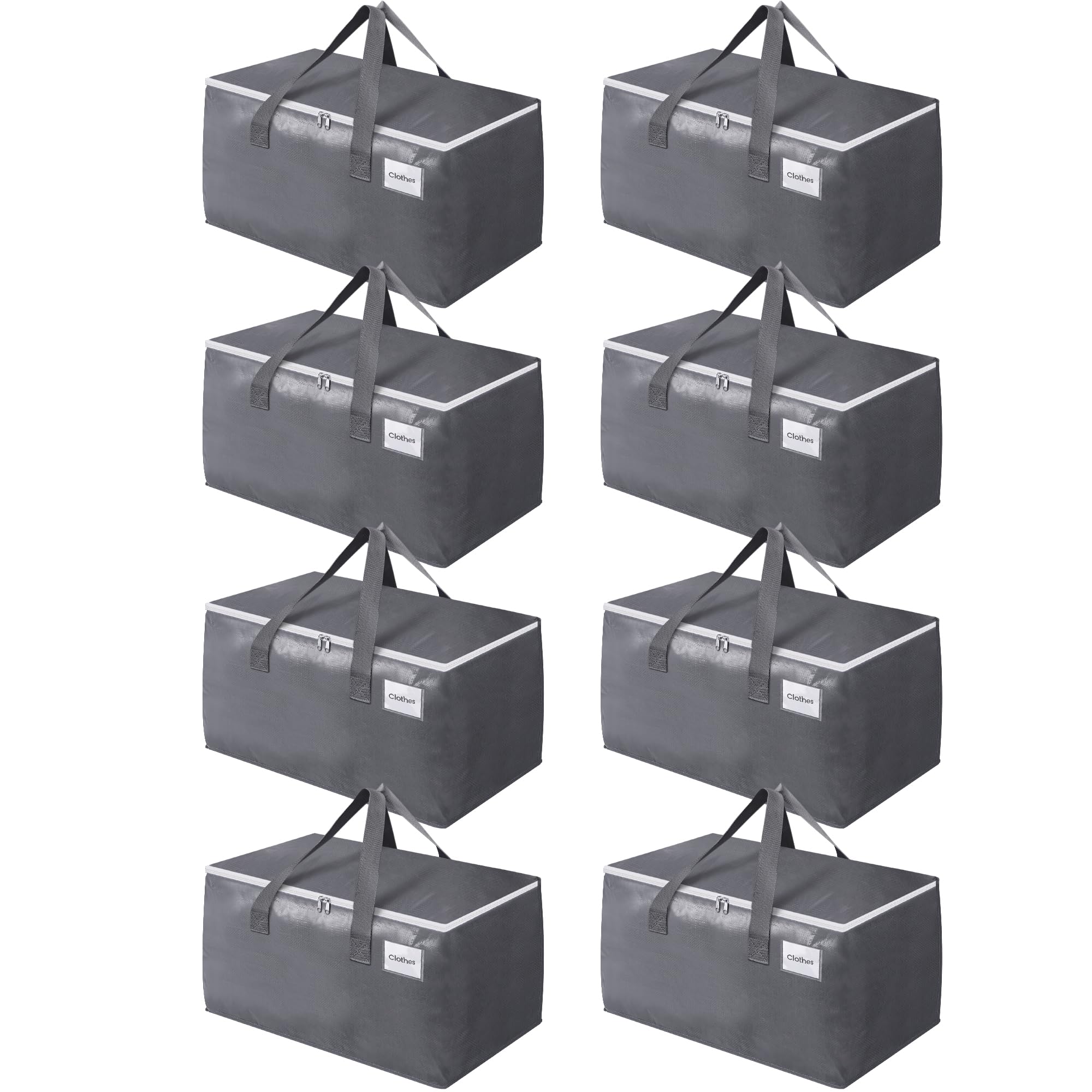 Cajas de mudanza grandes BlissTotes de 125L con cremallera y asas para almacenaje