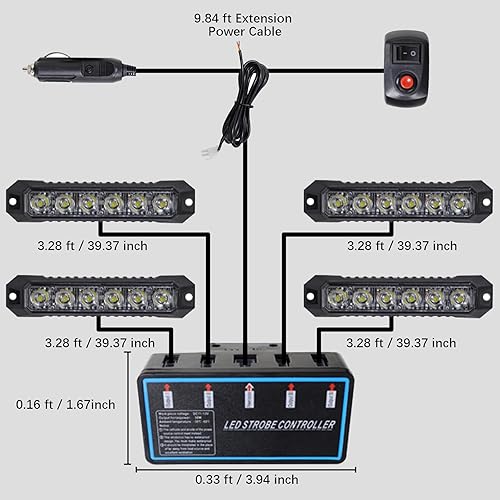 Miniatura 7 de Luces estroboscópicas de 6 LED para camiones, luces de vehículos de emergencia para vehículos, luces intermitentes para vehículos, 12 V -24 V, súper