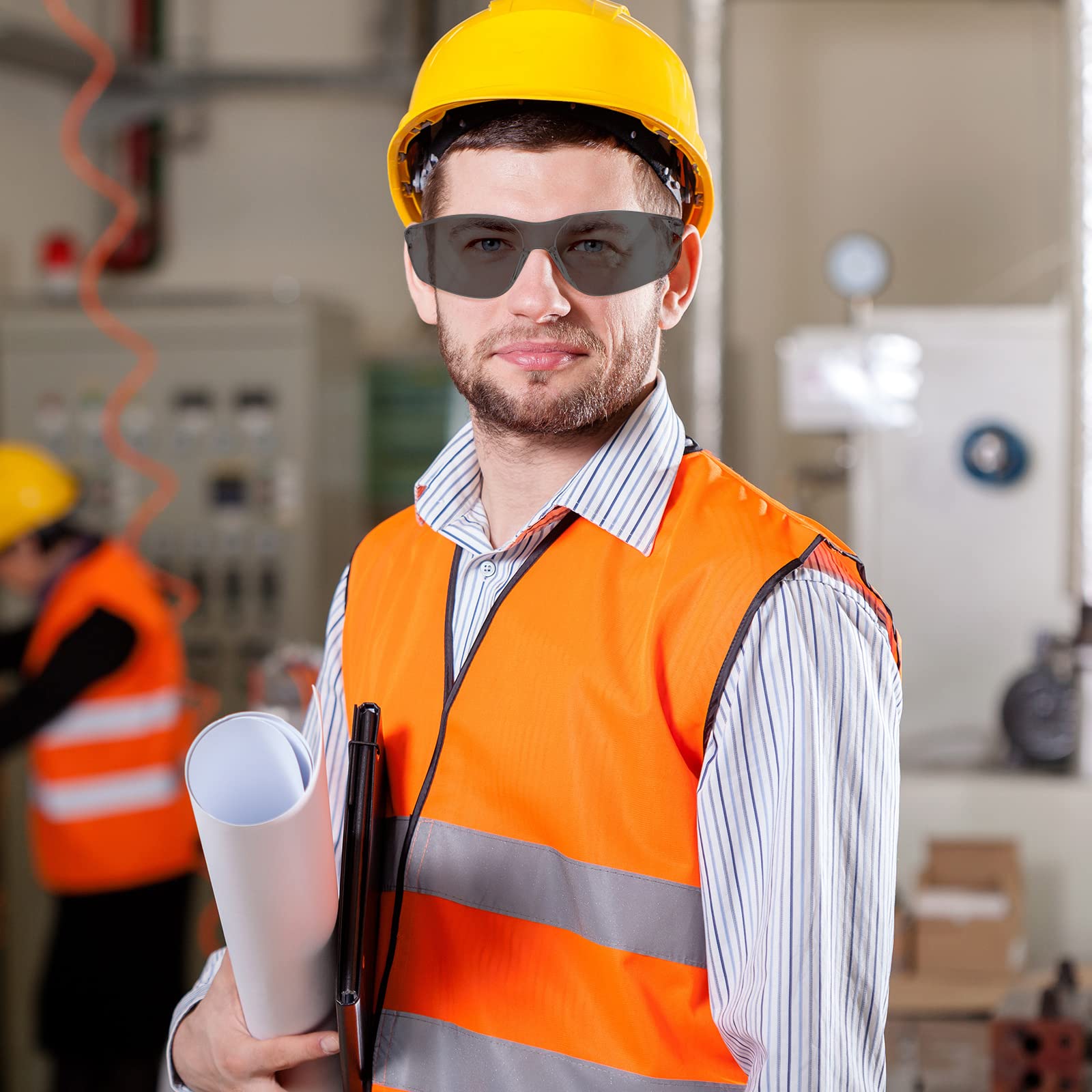 Gafas de seguridad transparentes y gafas de sol protectoras para hombres y mujeres, ANSI Z87.1, resistentes a arañazos e impactos, para WorkLab