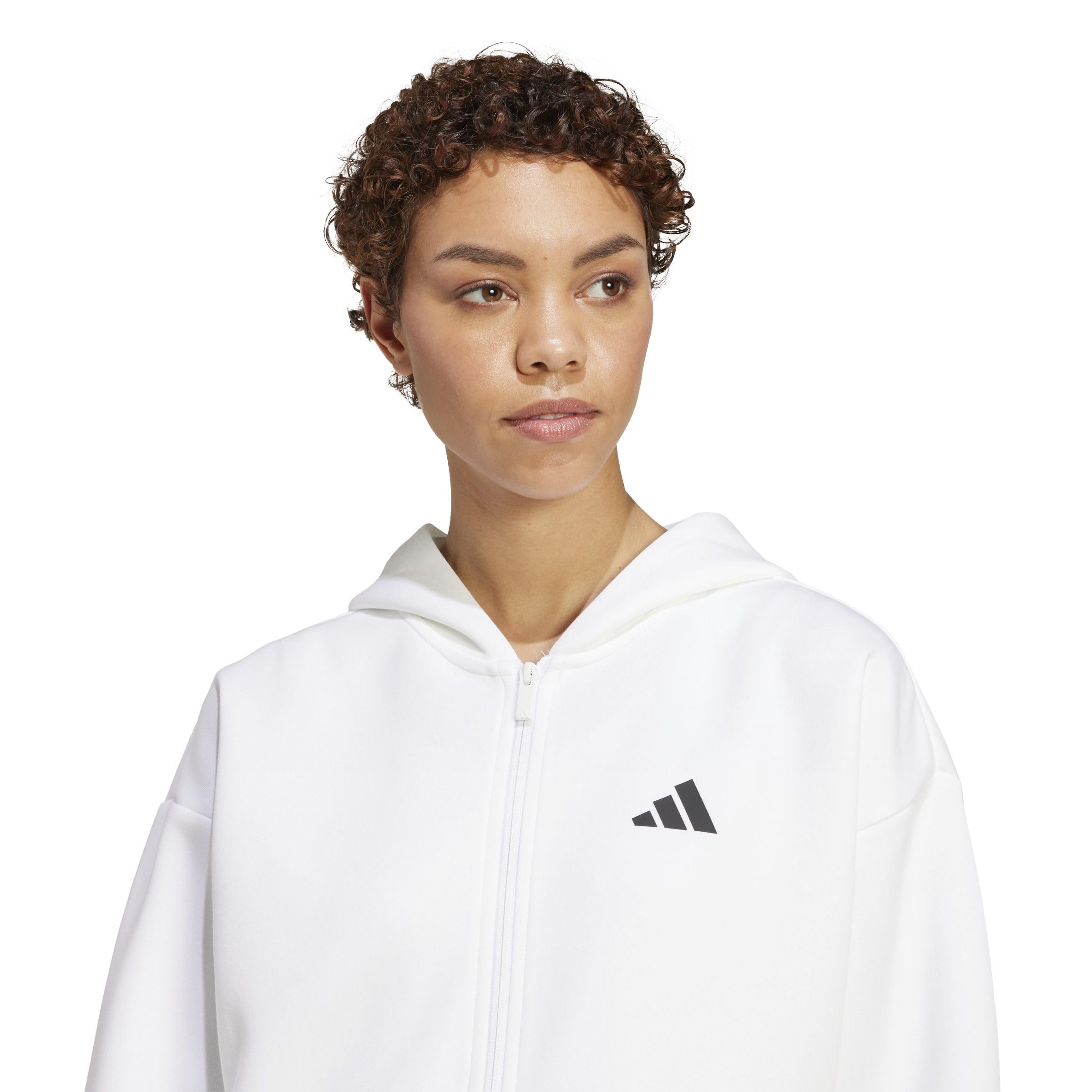 adidas dames FUTURE ICONS THREE STRIPES FULL ZIP HOODIE, white, XXS