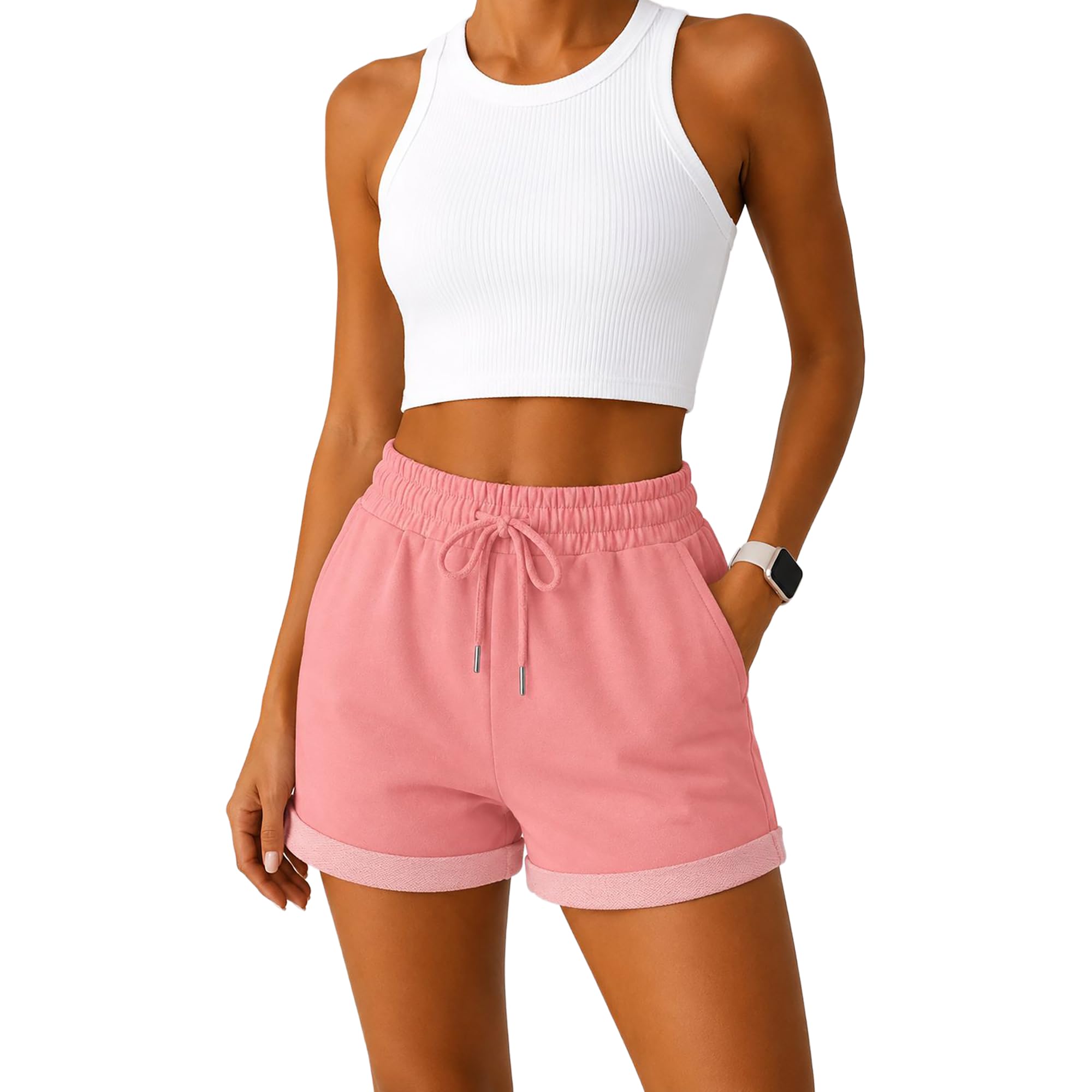 Smith & Solo Kurze Hose Damen - Shorts Sommer Hosen, Laufhose Kurz Sporthose, Trainingshose Sportshorts Women Laufshorts