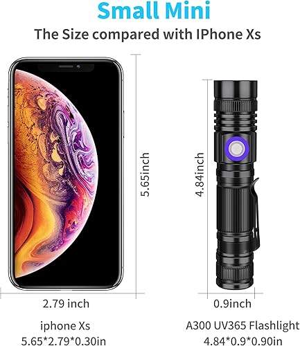 Miniatura 30 de DARKBEAM Linterna UV de 395 nm recargable por USB, lámpara de madera, luz negra, LED ultravioleta de mano portátil con clip, curado de resina, Uv