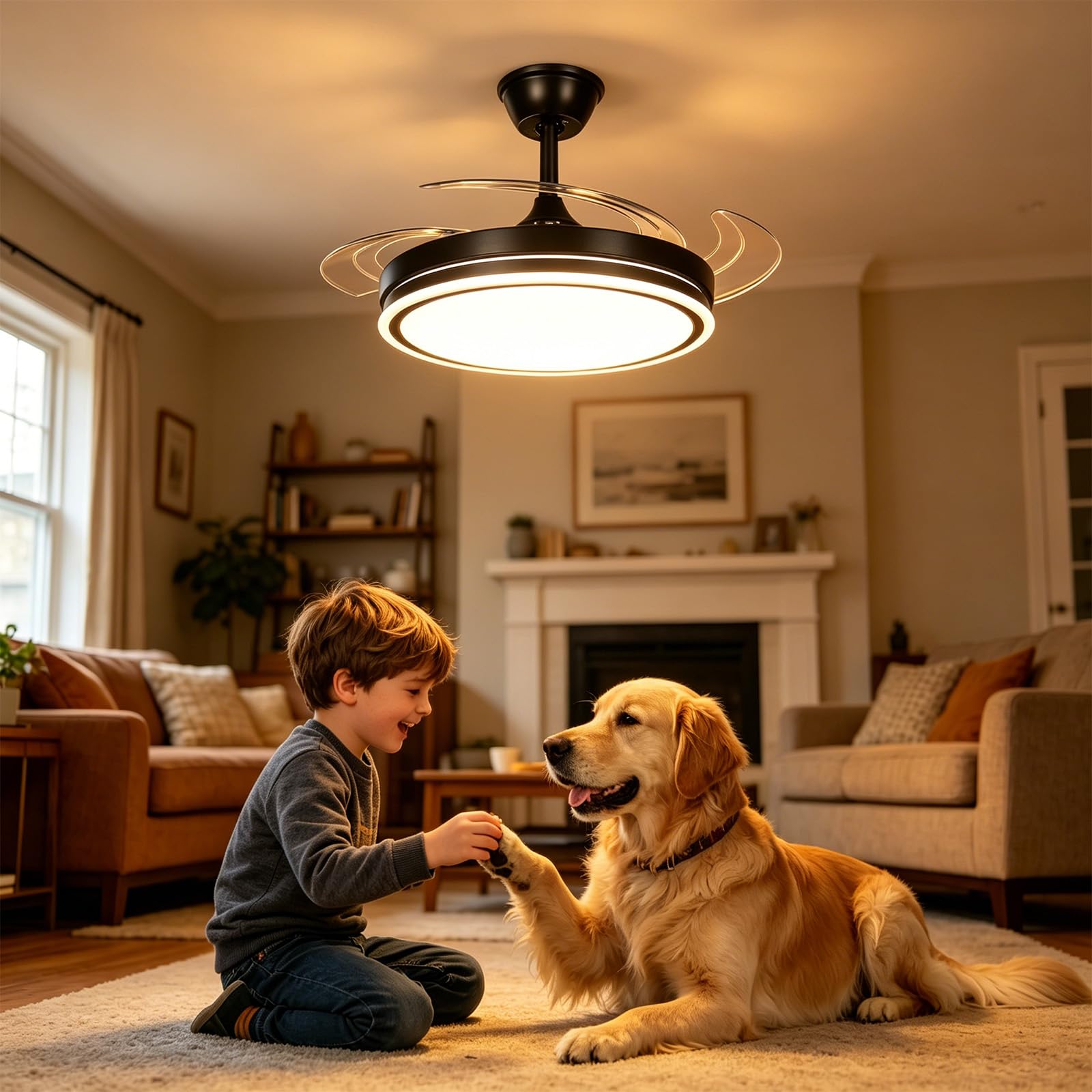Maxled, Light is Led! 30W LED Ceiling Fan with Light 3CCT 3500K/4500K/6500K 4094LM Dimmable 6 Speed Quiet Reversible Fan with Timer Modern Ceiling Fan for Bedroom Living Room Black