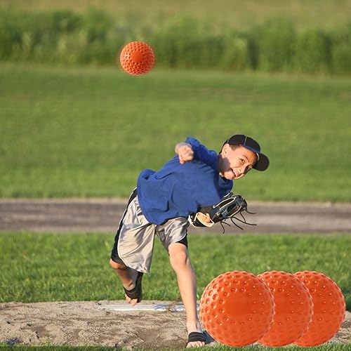 Miniatura 10 de Pelotas de béisbol 12 unidades de pelotas de béisbol amarillas con hoyuelos, 9 pulgadas para coordinación mano-ojo, práctica de golpeo y campo