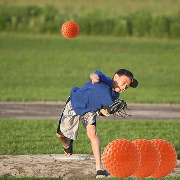 Baseballs 12 Pack Dimpled Baseballs, 9-Inch Pitching Machine Baseballs for Hand-Eye Coordination, Hitting and Fielding Practice