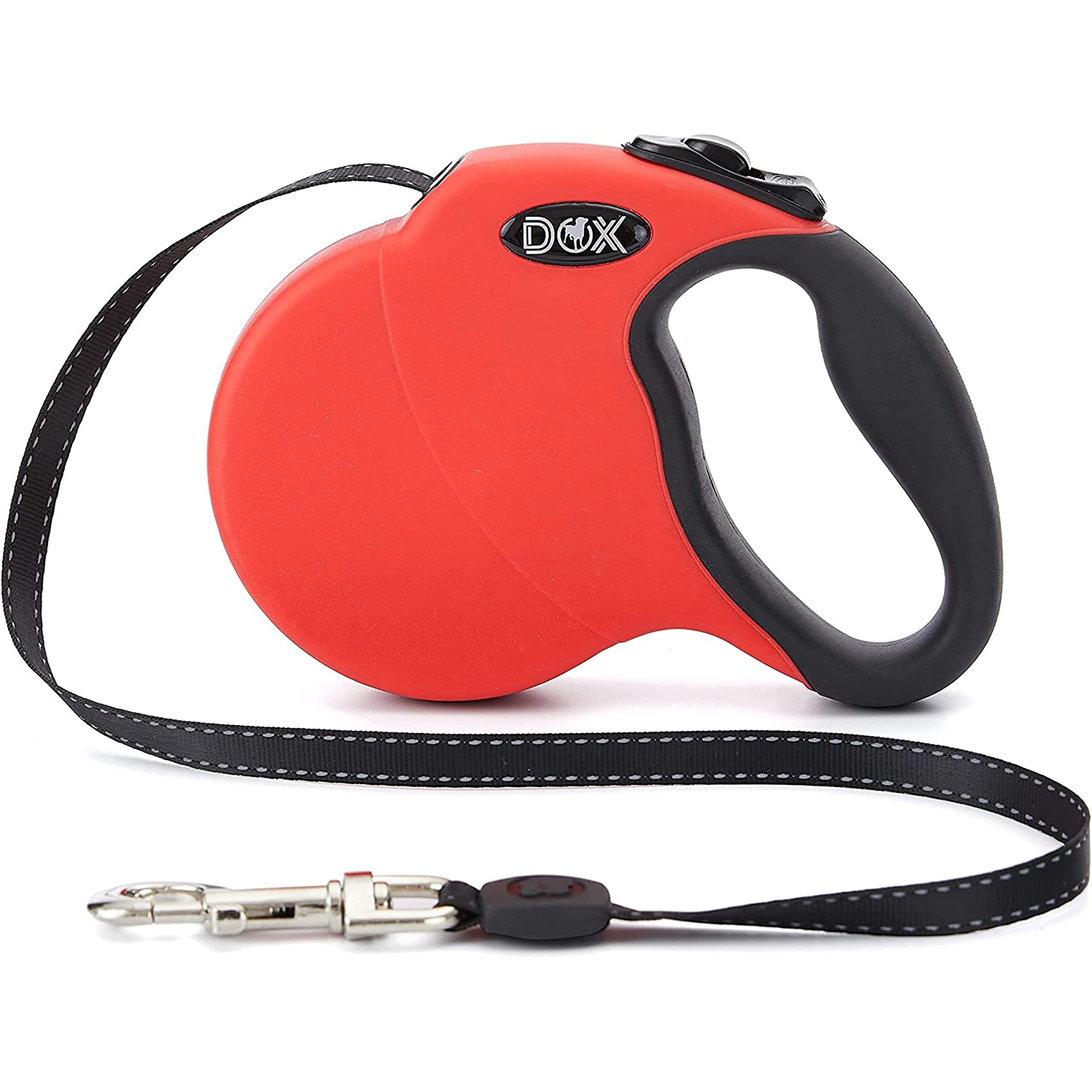 DDOXX Guinzaglio per Cani Allungabile | Colori e Misure Diverse | per Cani Piccoli e Grandi | Accessori Cane Guinzaglio a Bretella Retraibile | Guinzaglio per Gatti e Cani | XS, 3m, Fino a 8 kg, Rosso