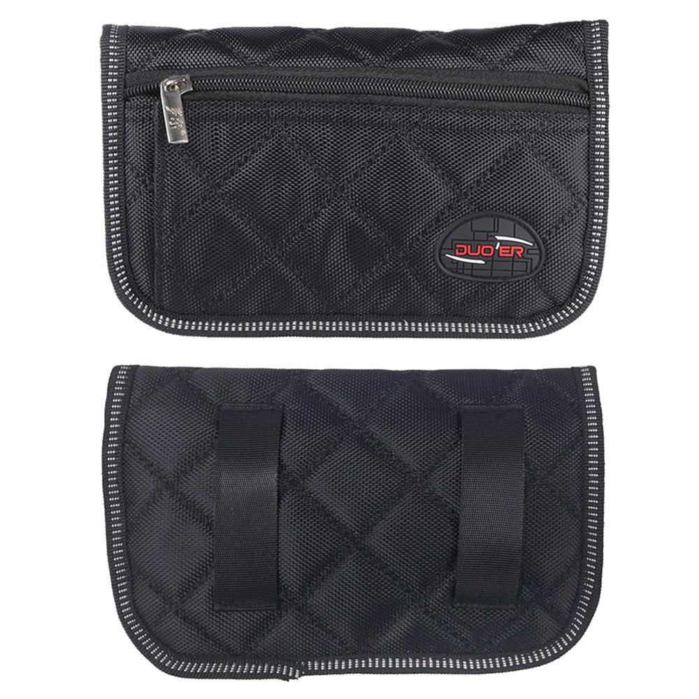 Pochette en tissu Oxford noir pour embouchure de trombone, trompette, euphonium avec 4 compartiments, 21,5 x 13 cm, poche zippée et fermeture éclair