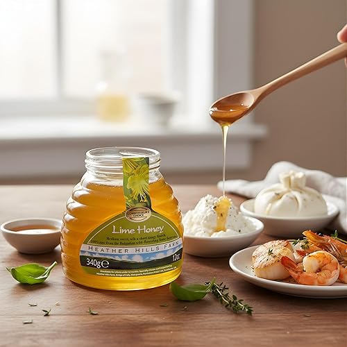 Miniatura 6 de Heather Hills Farm Miel de flor de lima búlgara cruda 11.99 oz (12 onzas) | Pura, sin filtrar y sin pasteurizar | Miel cítrica monofloral de