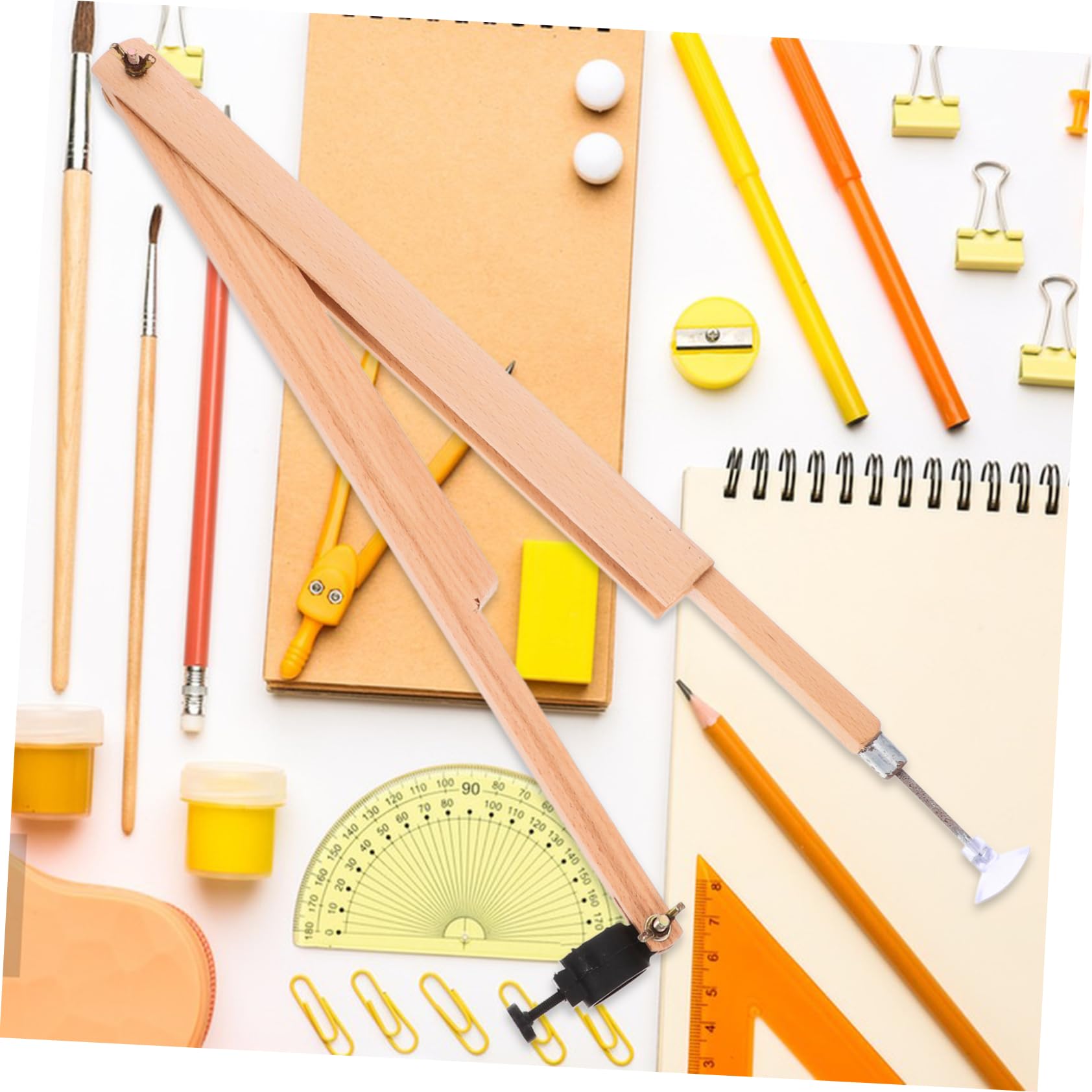 jojofuny Lot De 4 Compas Professionnels Pour Dessin Rapporteur Géométrie Cercle Dessin Boussole Dessin Mathématique Beige Bois