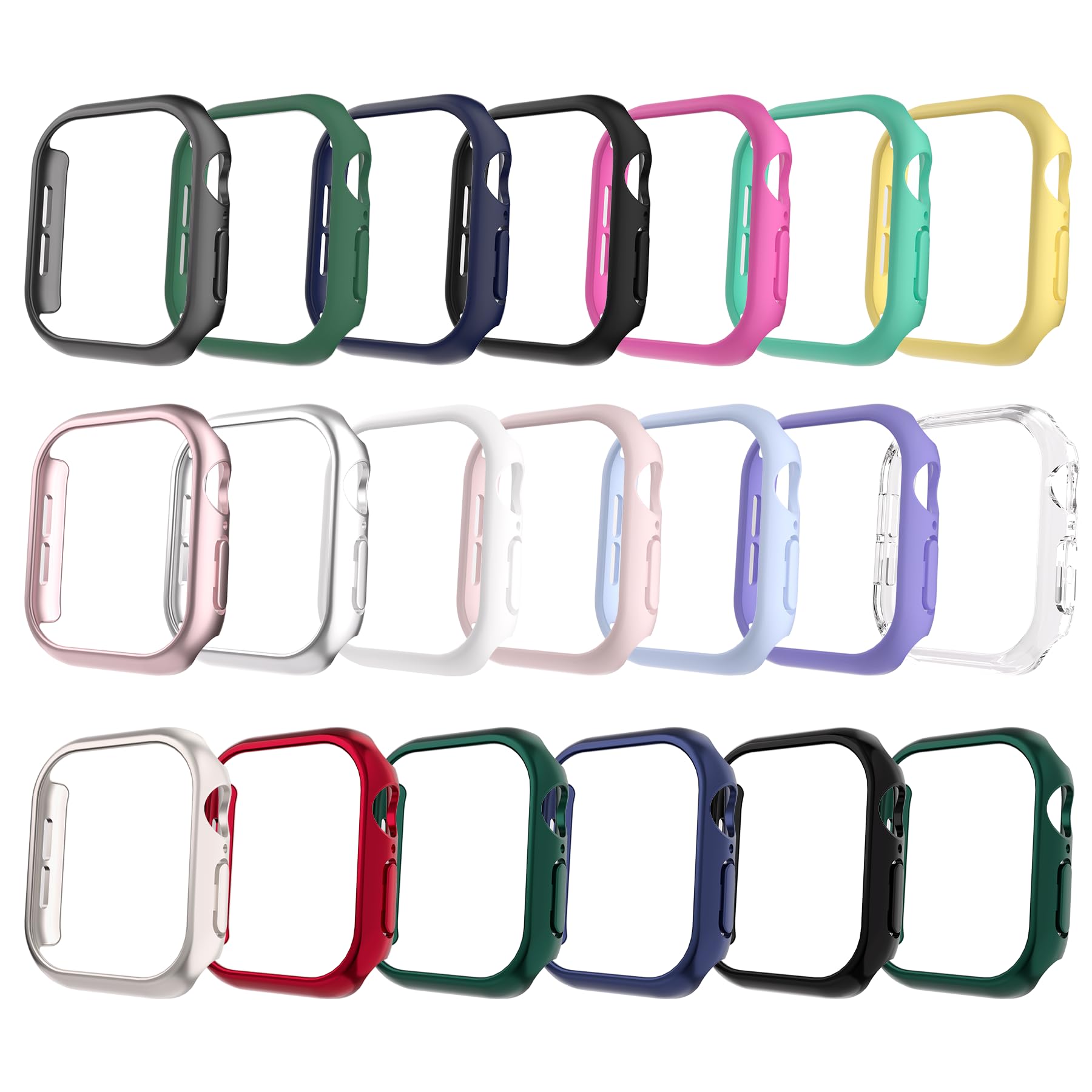 20 Pcs Hooglny Hard PC Protective Case Compatible for Apple Watch Series 10 42mm Edge Protector Bumper Cover