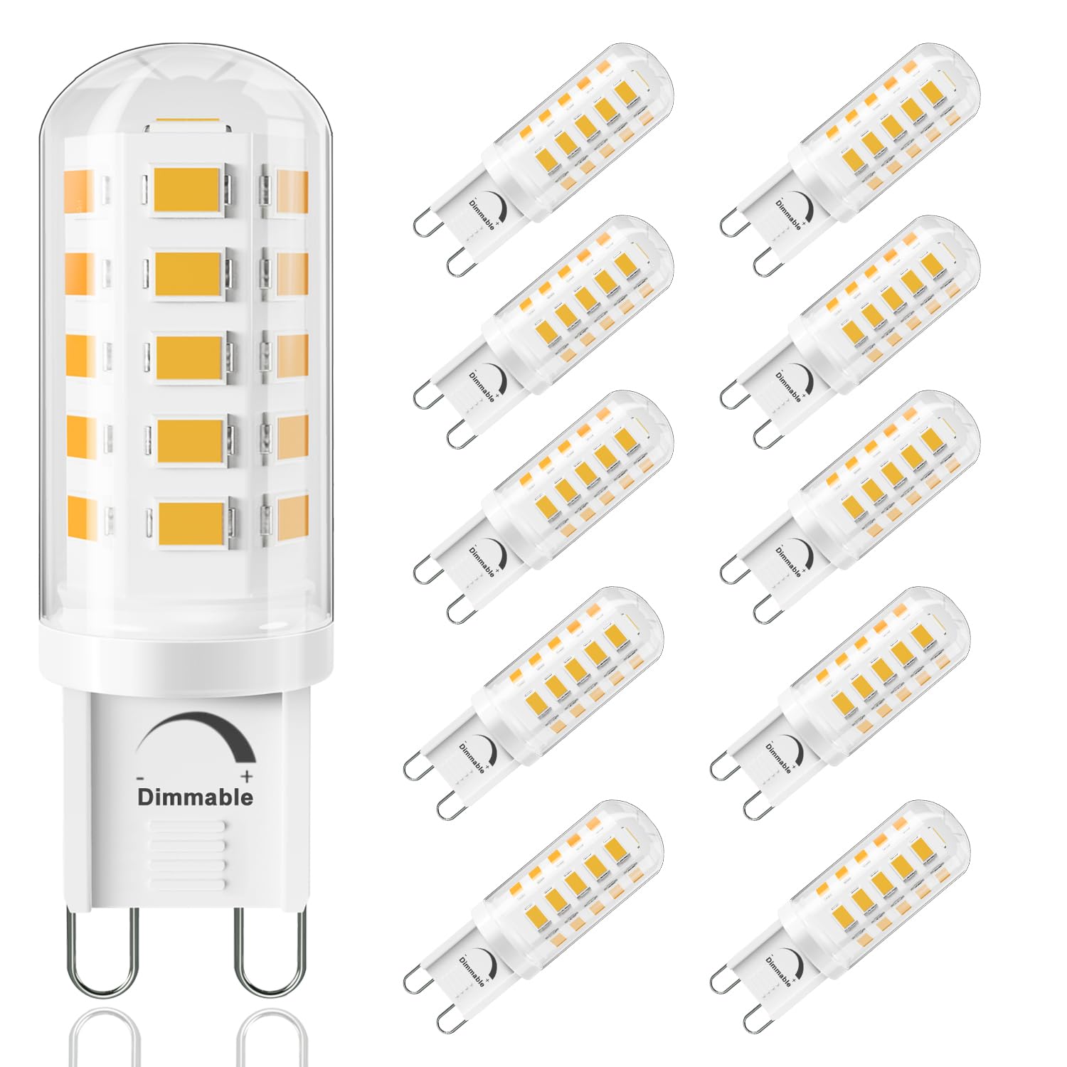 SSQY G 9 LED Bulb 4000K Neutral White 400 Lumens, 4W Equivalent 40W T4 G9 Halogen Replacement, 360°Beam Angle 120V Dimmable No-Flicker G9 Light Bulbs