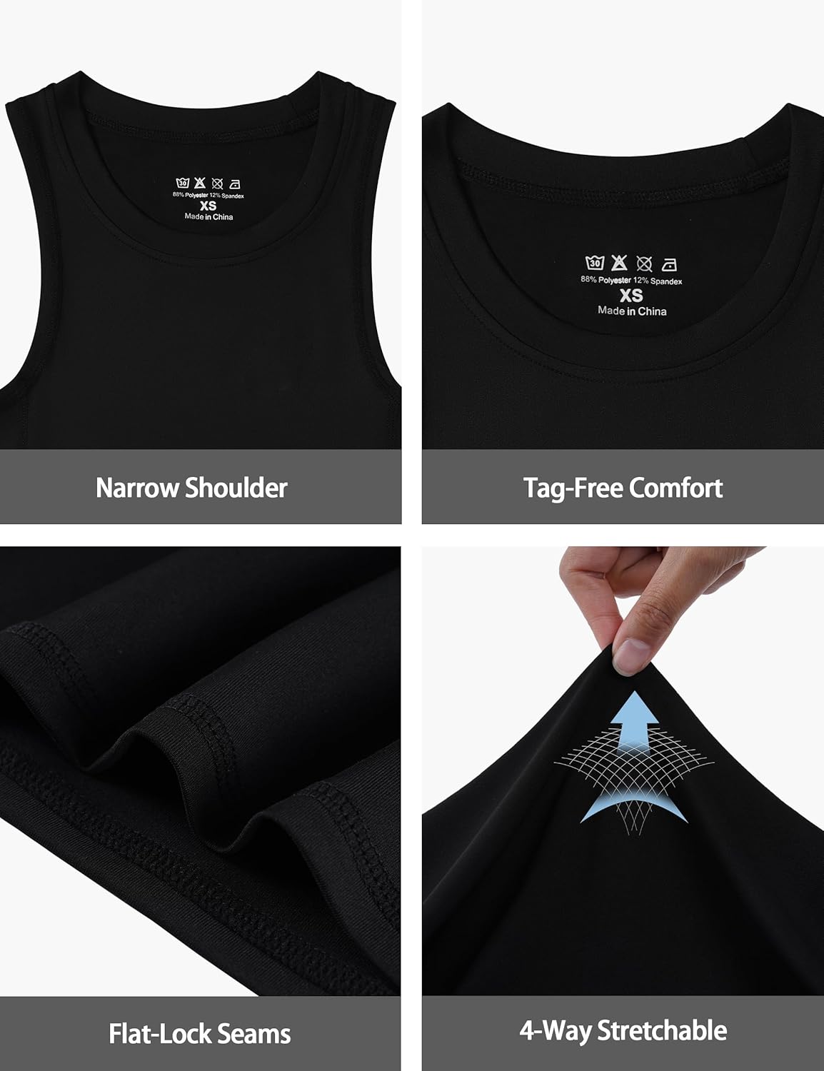 Boys Compression Tank Tops Athletic Quick Dry Sleeveless Undershirts, Soft Tagless Base Layer Shirt for Kids Youth - Image 6