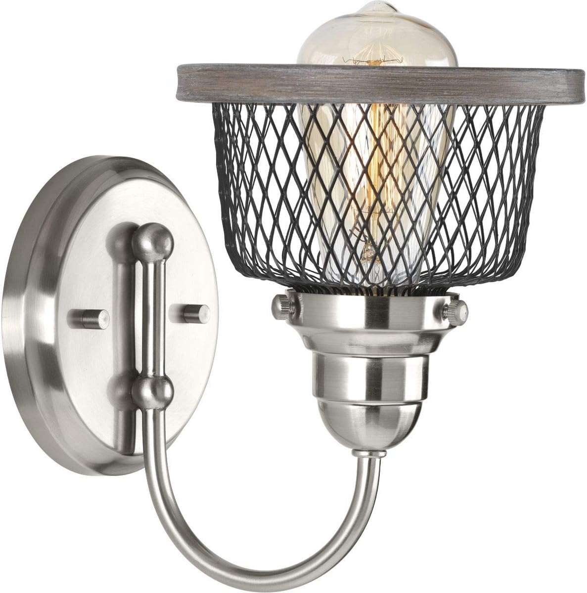 Progress Lighting Tilley Collection 1-Light Coastal Bath Vanity Light Brushed Nickel