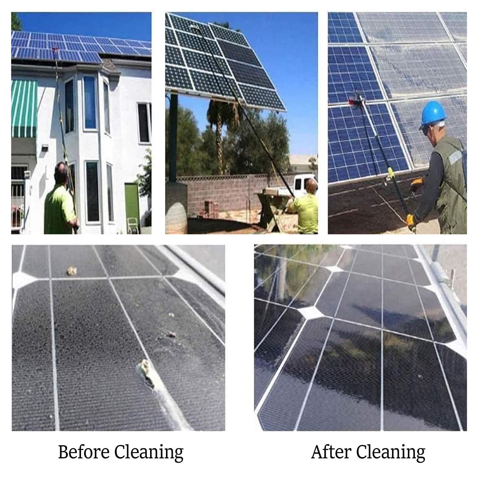 Equipo de limpieza de paneles fotovoltaicos, postes de limpieza de ventanas alimentados por agua, limpiador de techo de invernadero de largo alcance