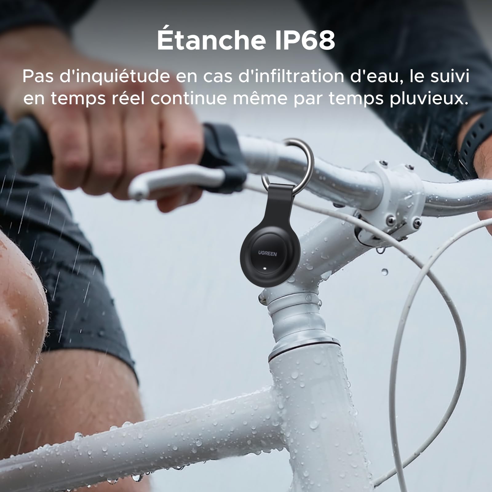 UGREEN FineTrack Mini avec Recharge sans Fil iOS Uniquement | Traceur Bluetooth, Compatible avec Apple Find My, Localisateur pour Clés, Valises