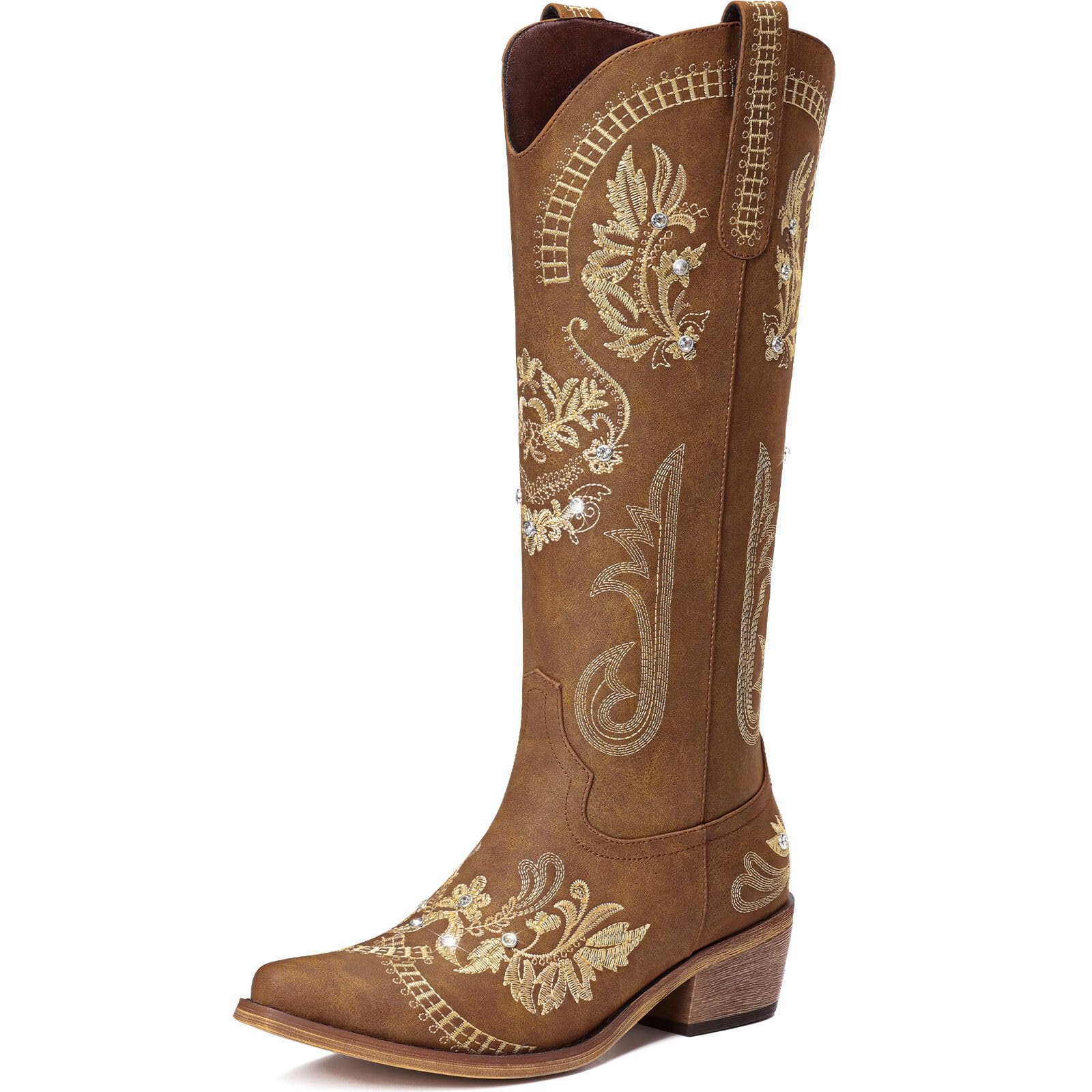 Dixhillscowboy Boots For Women Wide Calf Knee High Cowgirl Boots
