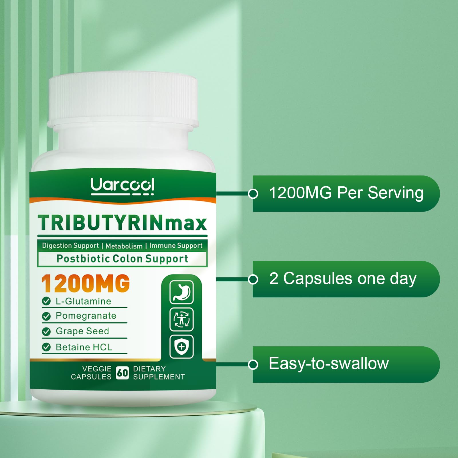 TRIBUTYRINmax Supplement 1200mg for Gut Health,Vegan,Butyrate Gut Health Supplement for Digestive, Leaky Gut, Colon, Microbiome - 60 Softgels — Amazon image 6