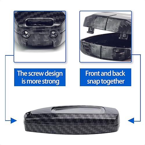 Miniatura 3 de Funda inteligente de aleación de zinc con patrón de fibra de carbono, compatible con Hyundai KONA, Palisade, Santa FE Keyless Car Remote Accesorio