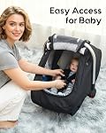 Waterproof Baby Car Seat Cover, Warm Carseat Cover for Cold Weather, Infant Car Seat Canopy with 2 Breathable Vents, 3D Mink Dot Baby Carrier Cover for Boys & Girls