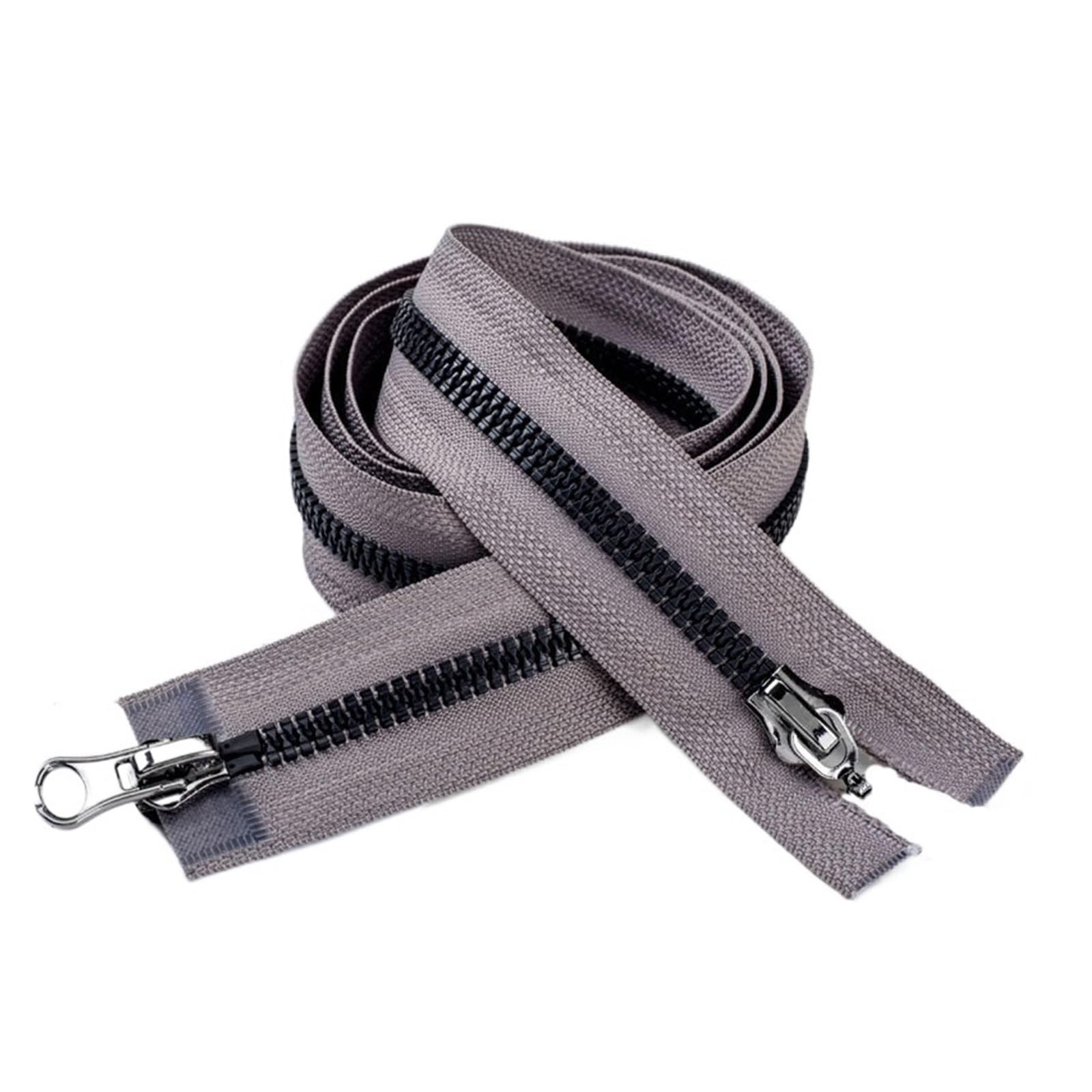 cerniere, cerniera di ricambio two way zip，zip for jacket，heavy duty zip，Two Way Zip Double Sliders Open End Two-way Zip for Bag Jacket Clothes DIY Decorative Sewing Repair Accessories Heavyweight(Gra