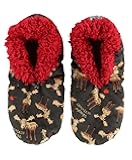 Fuzzy Feet Slipper Socks for Women, Cute Fleece-Lined House Slippers, Non-Skid Slipper Socks