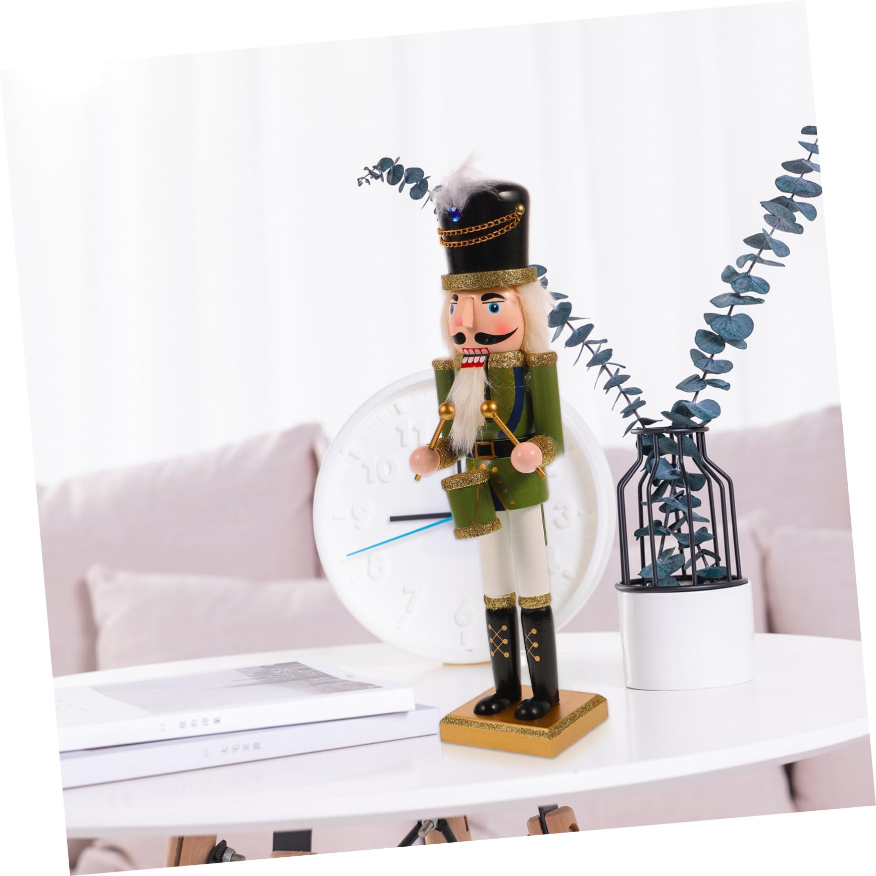 Grüne Nussknacker-Figur aus Holz, Weihnachtsdekoration, klassisches Sammlerstück, Tischdekoration für Urlaub, Zuhause