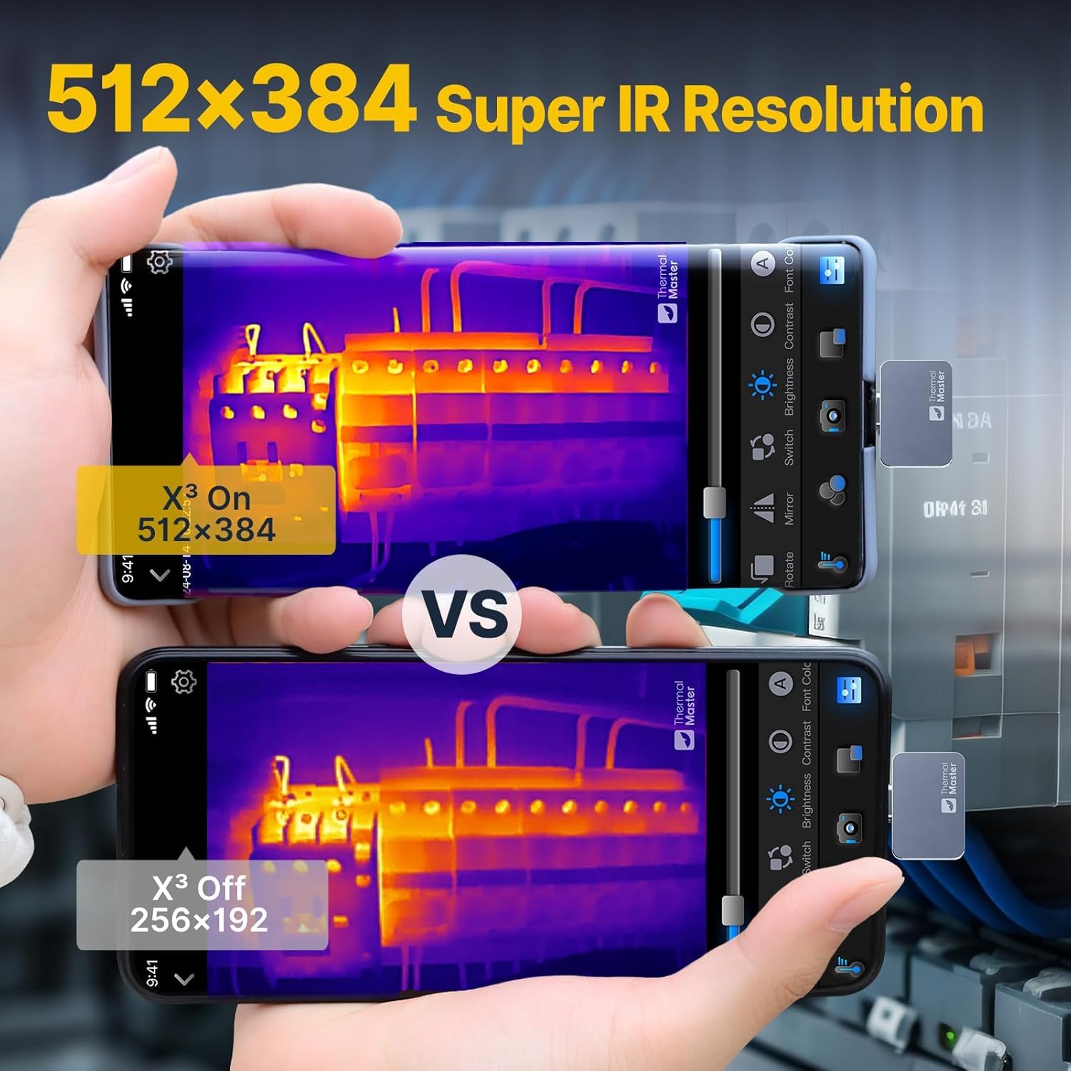 Thermal Master Wärmebildkamera Android P2 Pro Infrarot Kamera mit Makroobjektiv Wärmekamera 256x192 Super IR Auflösung 512x384, 1112°F Tempmessung 15x Zoom Kleinste Thermokamera 9g (Android Silber)