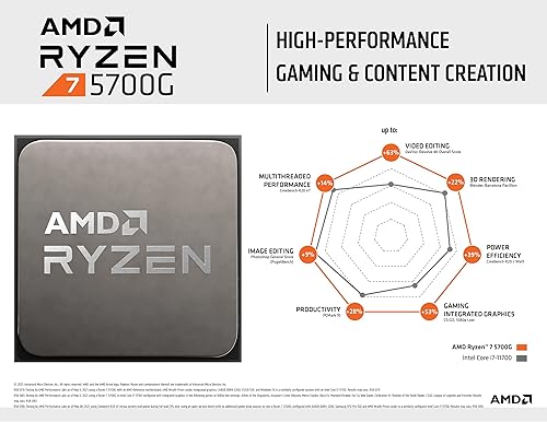 Vista 4 de AMD Procesador de escritorio Ryzen™ 7 5700G de 8 núcleos y 16 hilos con gráficos Radeon™