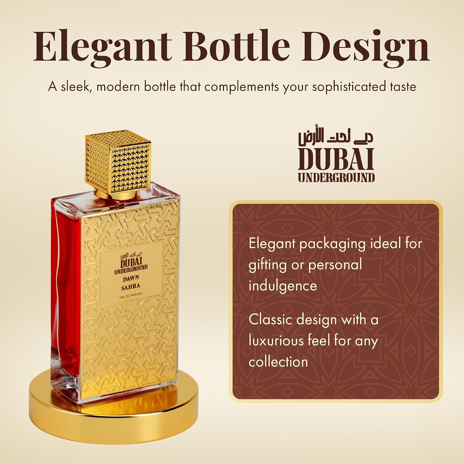 Dawn Sahra Eau de Parfum | Long-Lasting Vanilla, Praline, Dry Amber, Guaiacwood & Floral Bergamot Scent | 3.4 FL. OZ. / 100 ML