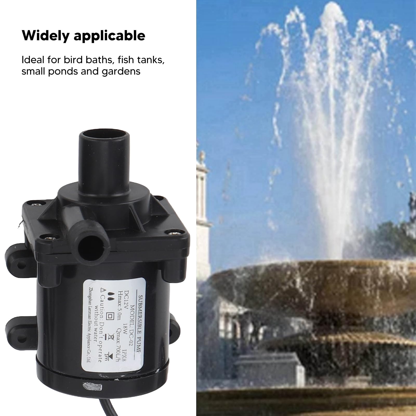 Pompa Acqua Solare 12V per Fontana Giardino e Uccelli