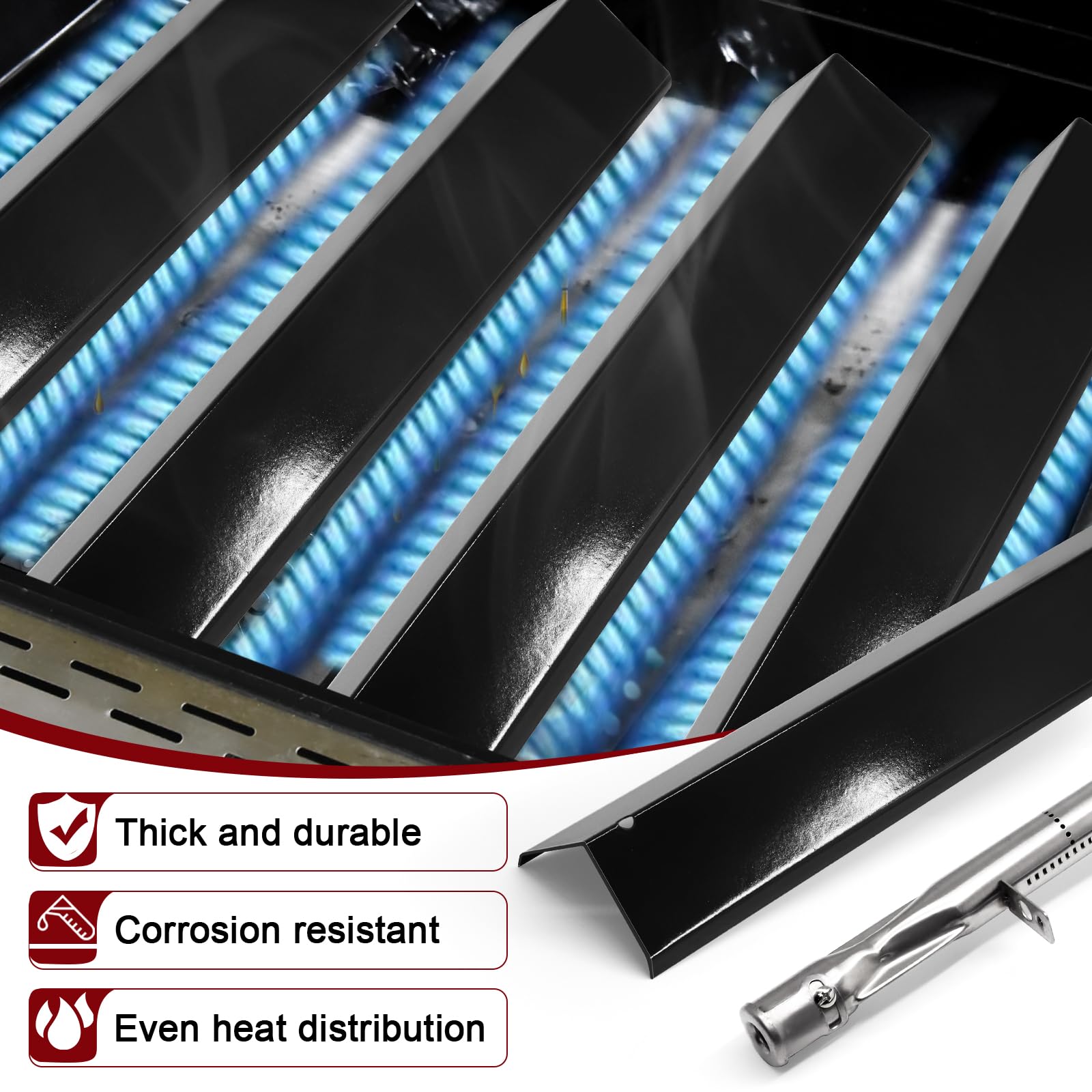 Grill Ersatzteile-Set Für Members Mark GR2210601-MM-00 – 5x Heizplatte & Brenner, Edelstahl