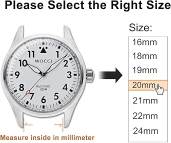 WOCCI Adjustable Nylon Sport Watch Straps with Hook and Loop Fastener, Quick Release Watch Bands for Men and Women, Band Width 18mm 20mm 22mm