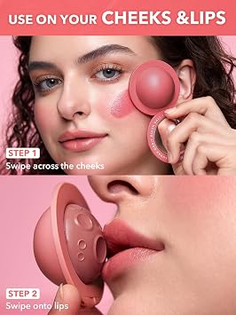 SHEGLAM Lunar Orbit Blush Ball Creamy Lightweight Smooth Blendable Long-lasting All-Day Face Enhancing Makeup Color-Delight