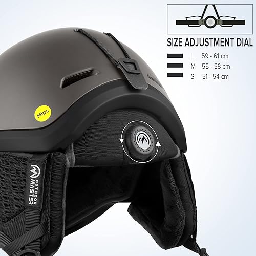 Miniatura 10 de OutdoorMaster Diamond MIPS - Casco de esquí, casco deportivo de nieve y snowboard para hombres, mujeres y jóvenes