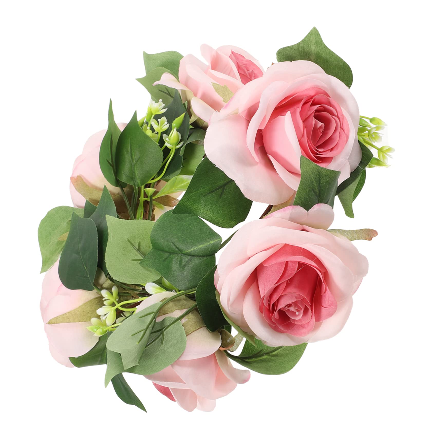 4stücke Künstlicher Rosenkranz Für Hochzeiten Dekorativer Kerzenring Aus Kunstblumen Für Tischdekoration Und Kreative Fotos Vielseitig Einsetzbar Für Verschiedene Anlässe