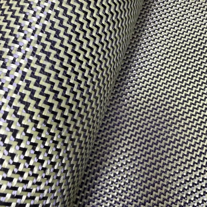 Premium 1100D/3K 200gsm Yellow Kevlar Carbon Fiber Mixed Fabric, W-Pattern Jacquard Weave, 100cm×100cm Roll (Yellow, 100cm x 150cm)