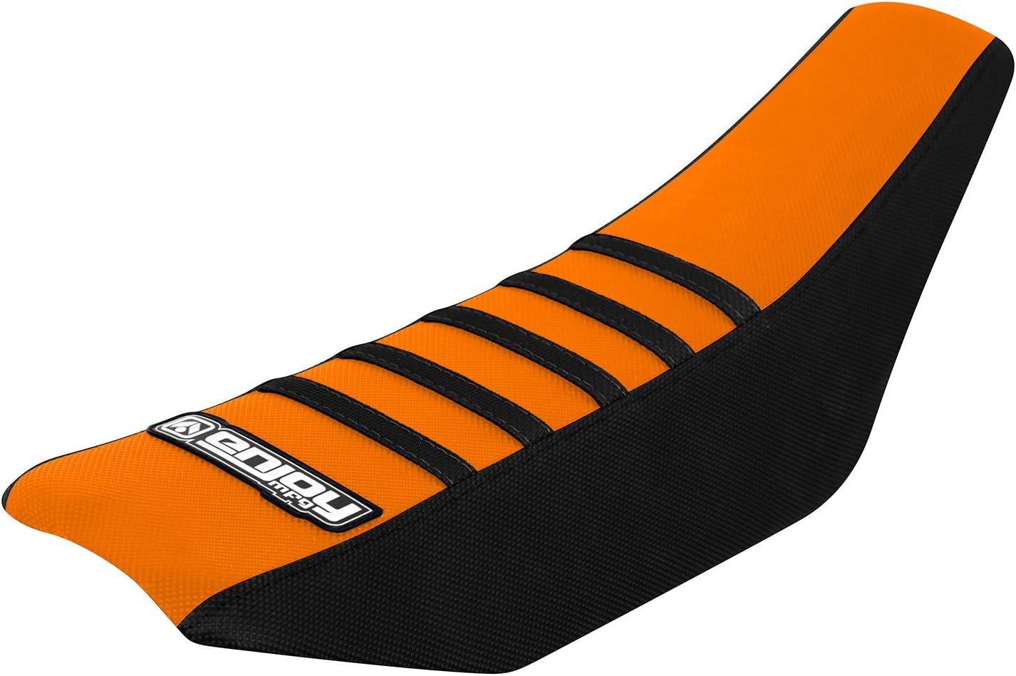 Enjoy Mfg Seat Cover - Compatible Fit for 2002-2008 KTM SX65 SX 65 - All Black/Orange Ribs #81