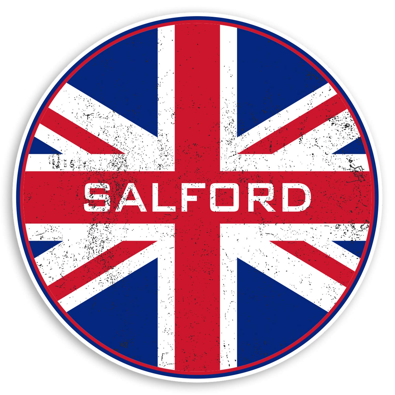Destination Vinyl Ltd Multi 2 X 10Cm Salford England Vinyl Stickers Uk Britain Flag Luggage Sticker #30305 (10Cm Wide)