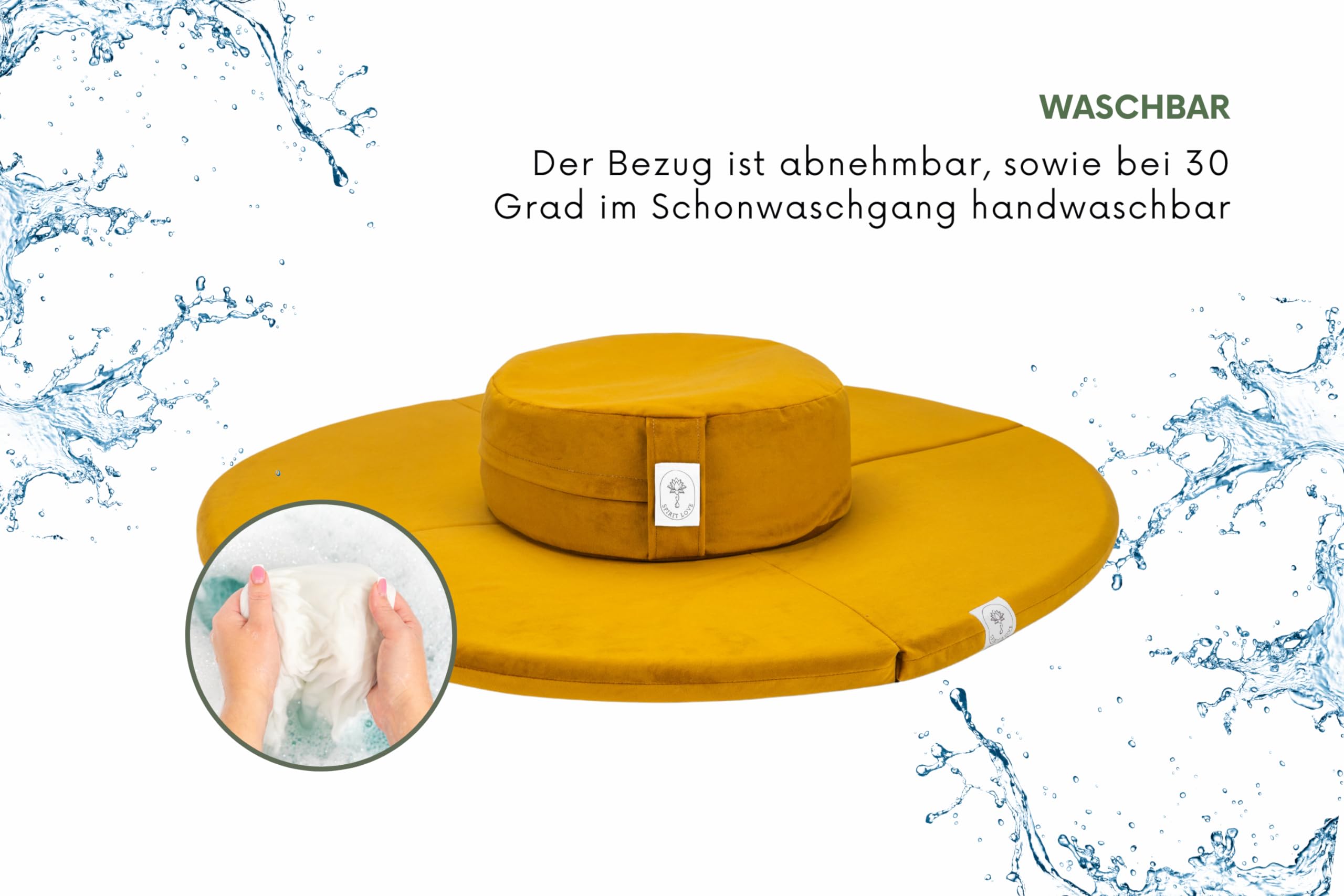 Meditationsset Zafu und Zabuton- faltbar Meditationsmatte Set- Velour Meditatioskissen weicher Stoff- bessere Unterstützung- waschbarer Bezug- langlebige Füllung- Ideal für Yoga- Anfänger und Profis