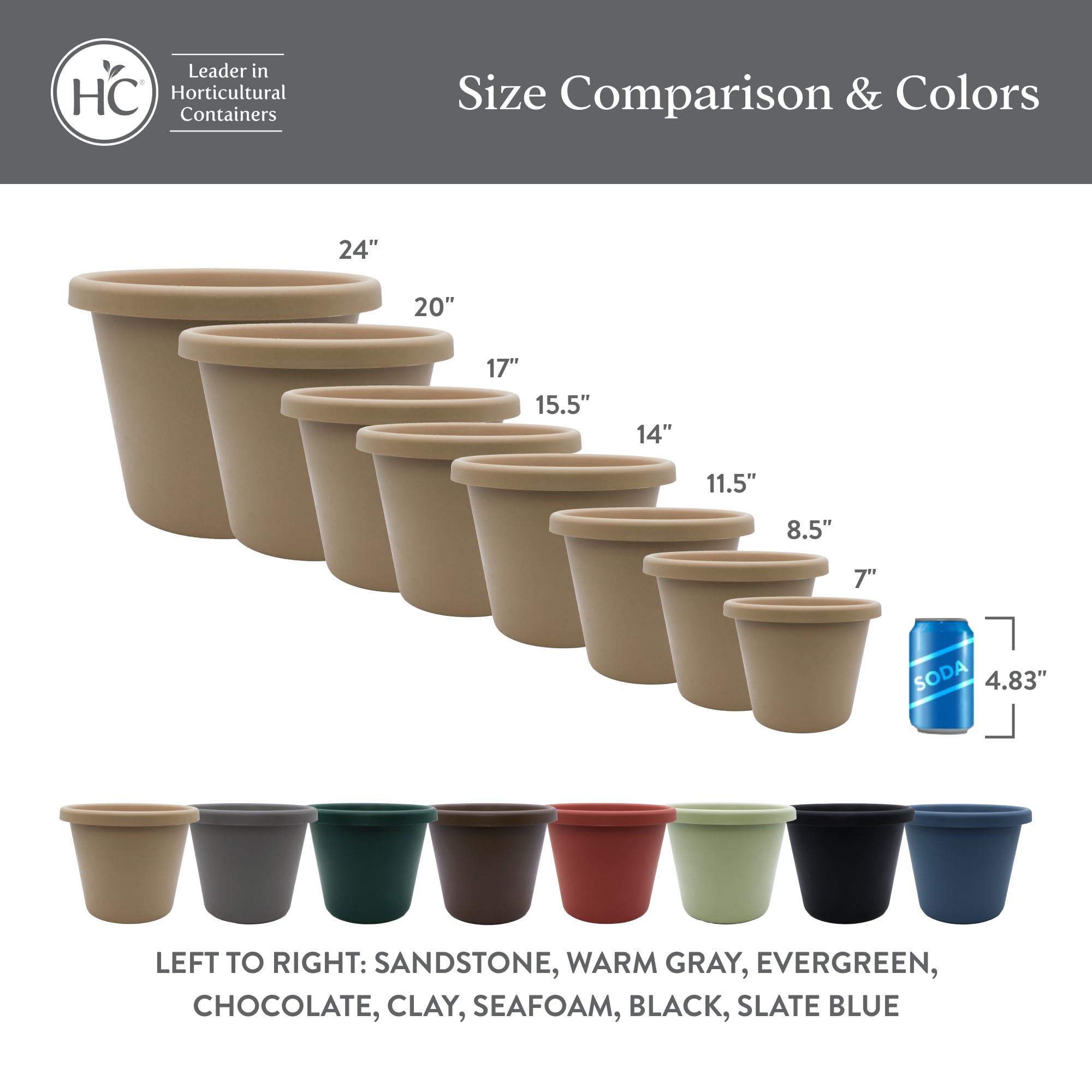 The HC Companies Vaso per piante, cioccolato, 39,4 cm