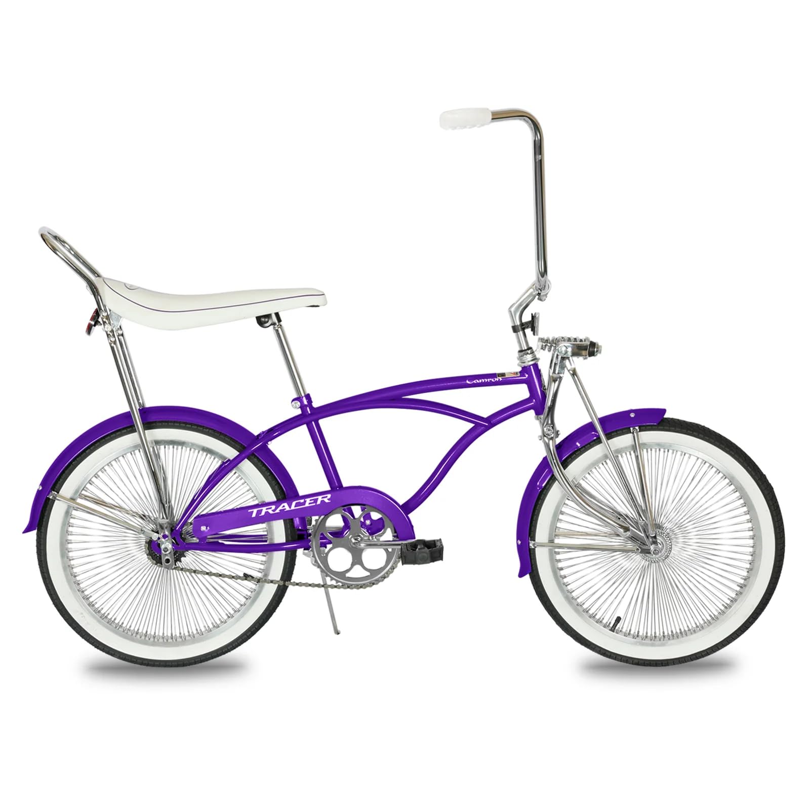 Tracer Retro Beach Cruiser for Adults,20 Inch Wheels,1.75 Tire, City Bike, Lowrider Springer Fork Retro Banana Seat,High Rise Handlebar - Multi Color