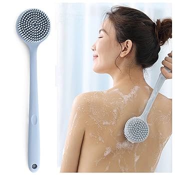 Amazon | シリコンバックスクラバー 長いハンドル付き シャワー